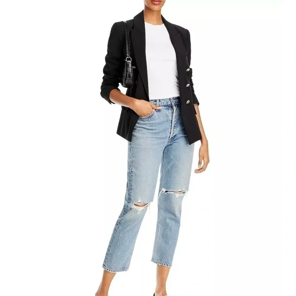 L’AGENCE Ressi Cap-Sleeve Tee in Black Size XS - Picture 3 of 7